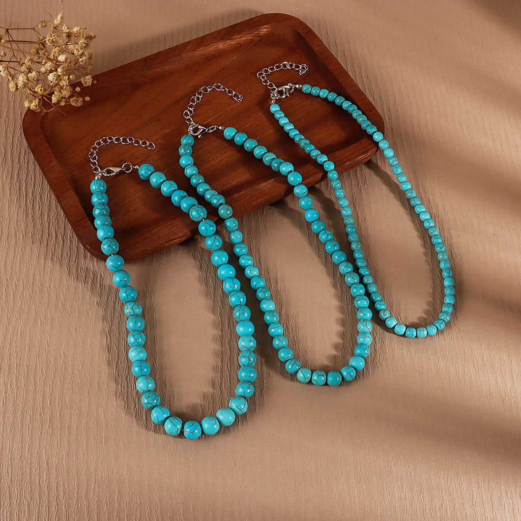Turquoise Beaded Pendant Necklace