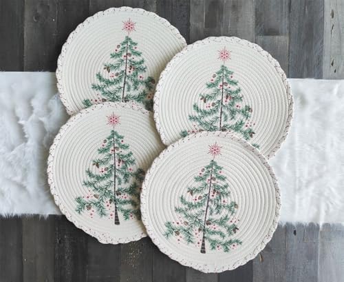 Holiday Tree Round Placemats — Set of 4