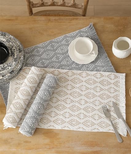 Diamond Woven Fringe Placemats