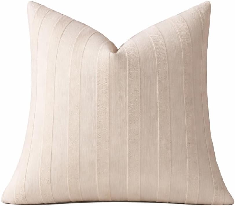 Textured Striped Throw Pillow Cover