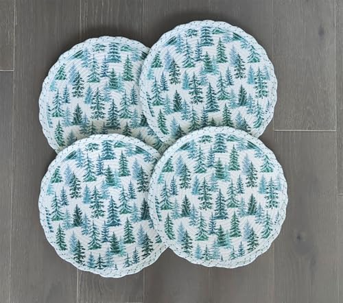 Holiday Tree Round Placemats — Set of 4