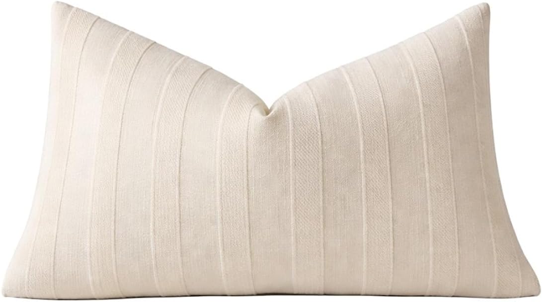 Textured Striped Throw Pillow Cover