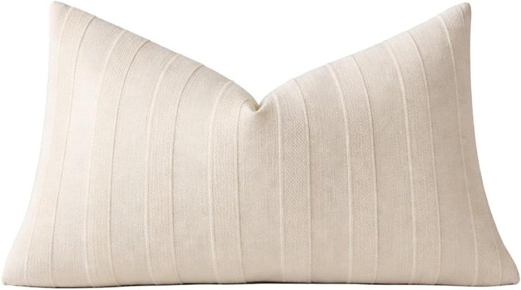 Textured Striped Throw Pillow Cover