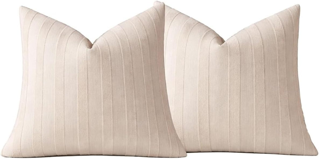 Textured Striped Throw Pillow Cover