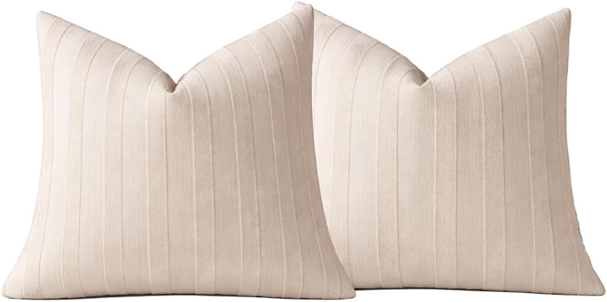 Textured Striped Throw Pillow Cover