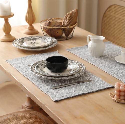 Diamond Woven Fringe Placemats