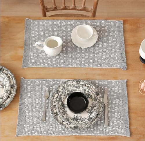 Diamond Woven Fringe Placemats