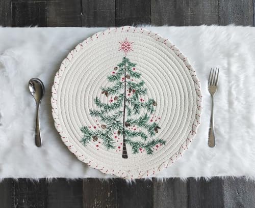 Holiday Tree Round Placemats — Set of 4