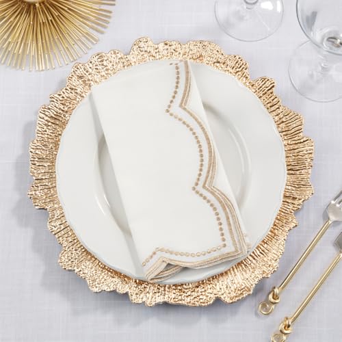 Shimmering Scalloped Cloth Napkins