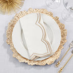 Shimmering Scalloped Cloth Napkins