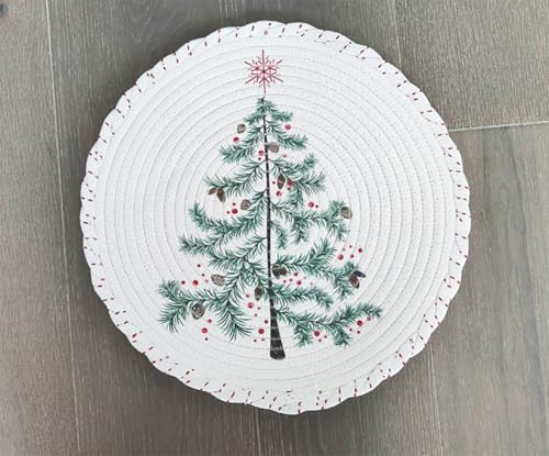 Holiday Tree Round Placemats — Set of 4