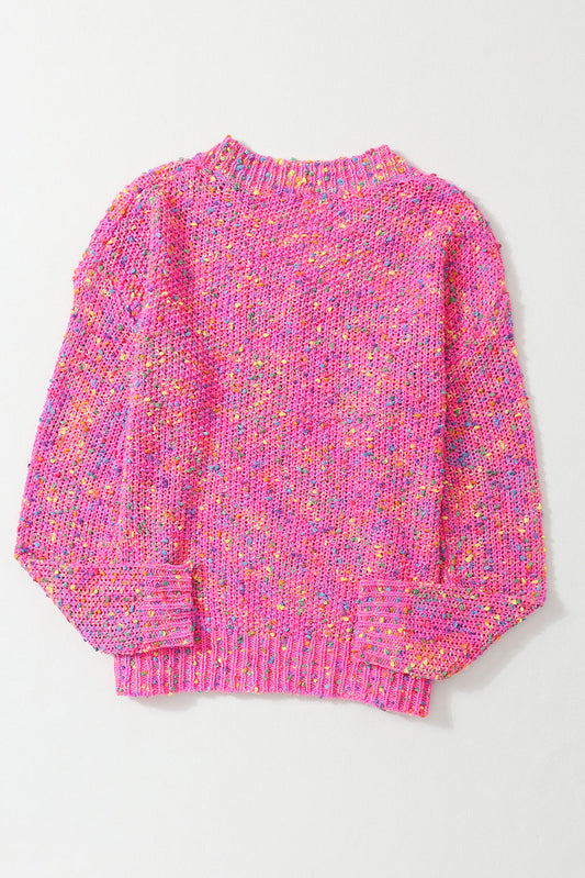 Confetti Knit V-Neck Sweater