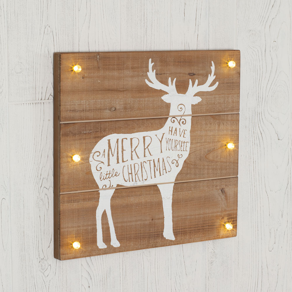 Merry Little Christmas Country Reindeer Sign