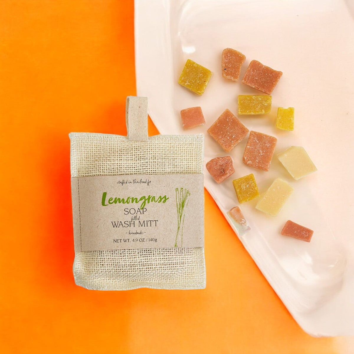 Natural Jute Bath Mitt & Botanical Soap