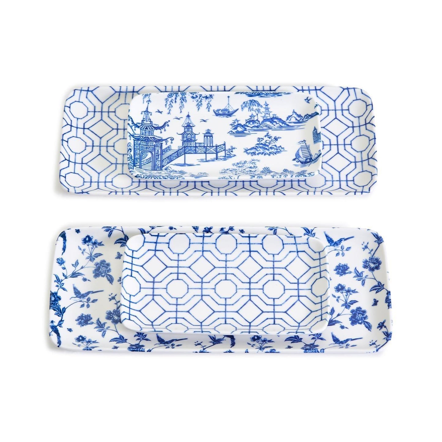 Blue Willow Porcelain Dishes for Appetizers