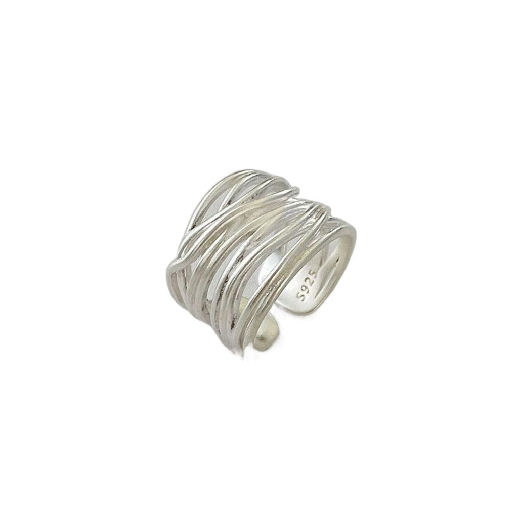 Sculpted Multi-Band Statement Ring