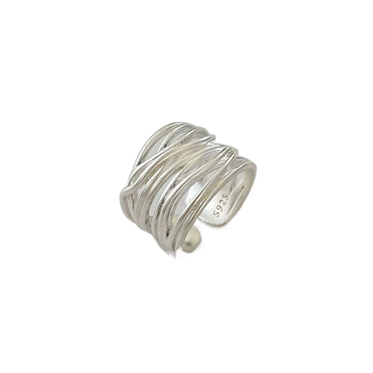 Sculpted Multi-Band Statement Ring