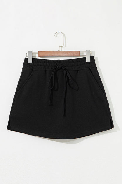 French Terry Drawstring Mini Skort