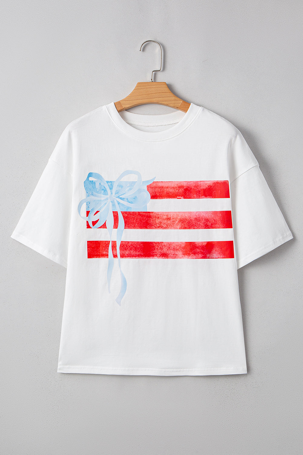 Flag Bow Crewneck Graphic Tee