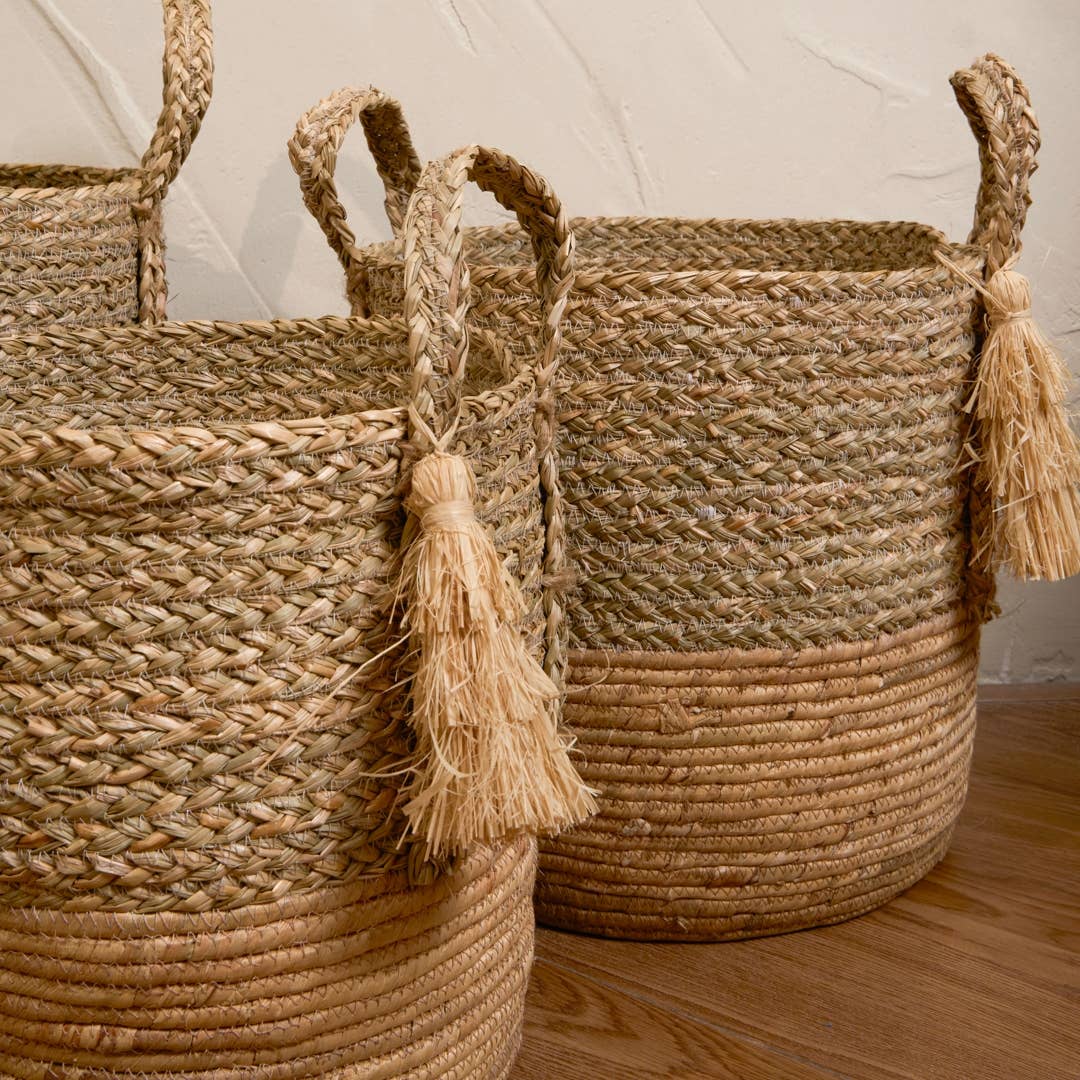 Coastal Charm Tassel Basket