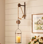 Industrial Pulley Mounted Canister Candleholder
