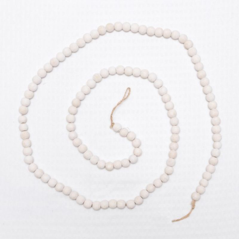 60x.5 wood bead garland white