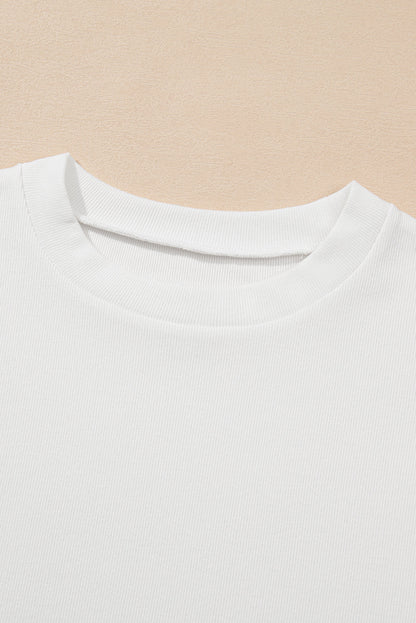 Floral Ric-Rac Contrast Short Sleeve Top