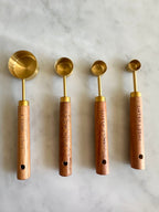 Montecito Acacia Wood and Gold Measuring Cups
