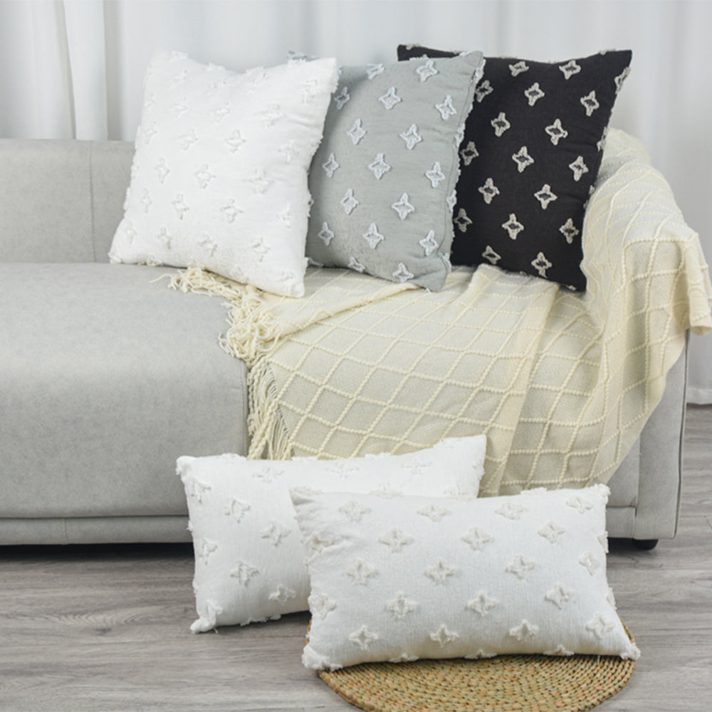 12''x20'' Tufted Floral Lumbar Throw Pillow with Insert