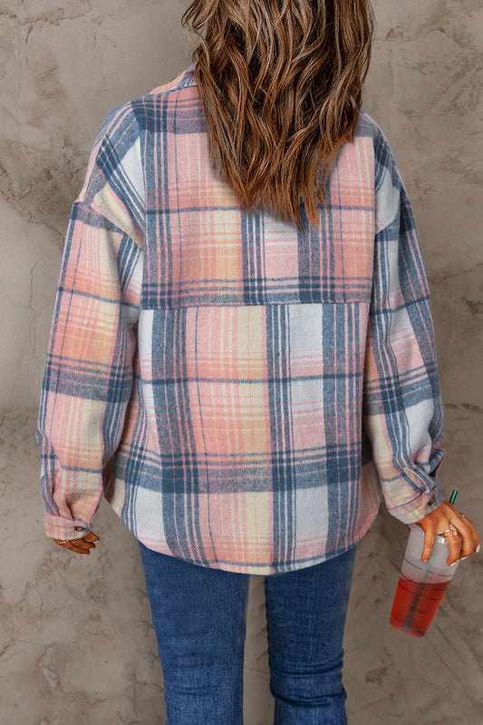 Plaid Flap Pocket Shacket