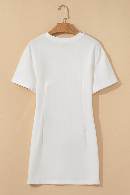 Solid Crewneck T-Shirt Dress