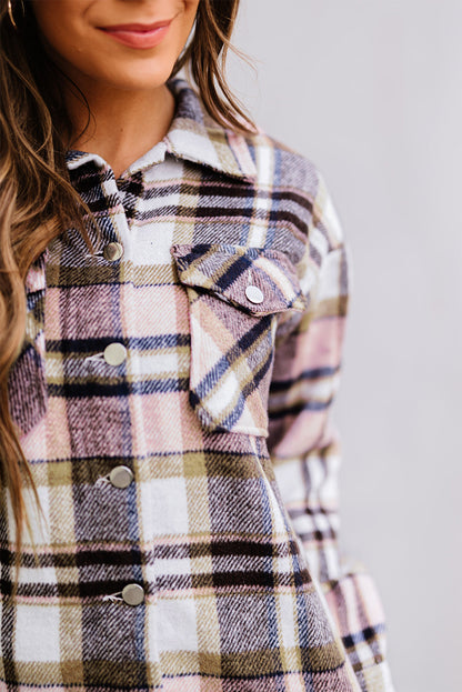 Plaid Chest Pocket Buttoned Shacket