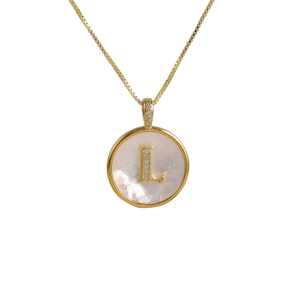Gold Shell Initial Pendant Necklace
