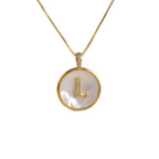 Gold Shell Initial Pendant Necklace