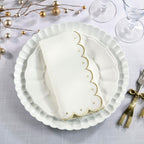 Embroidered Scalloped Cloth Napkins
