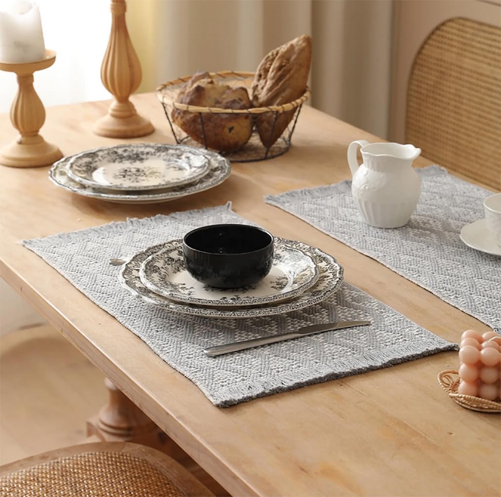Diamond Woven Fringe Placemats