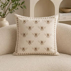 Embroidered Honeybee Pillow