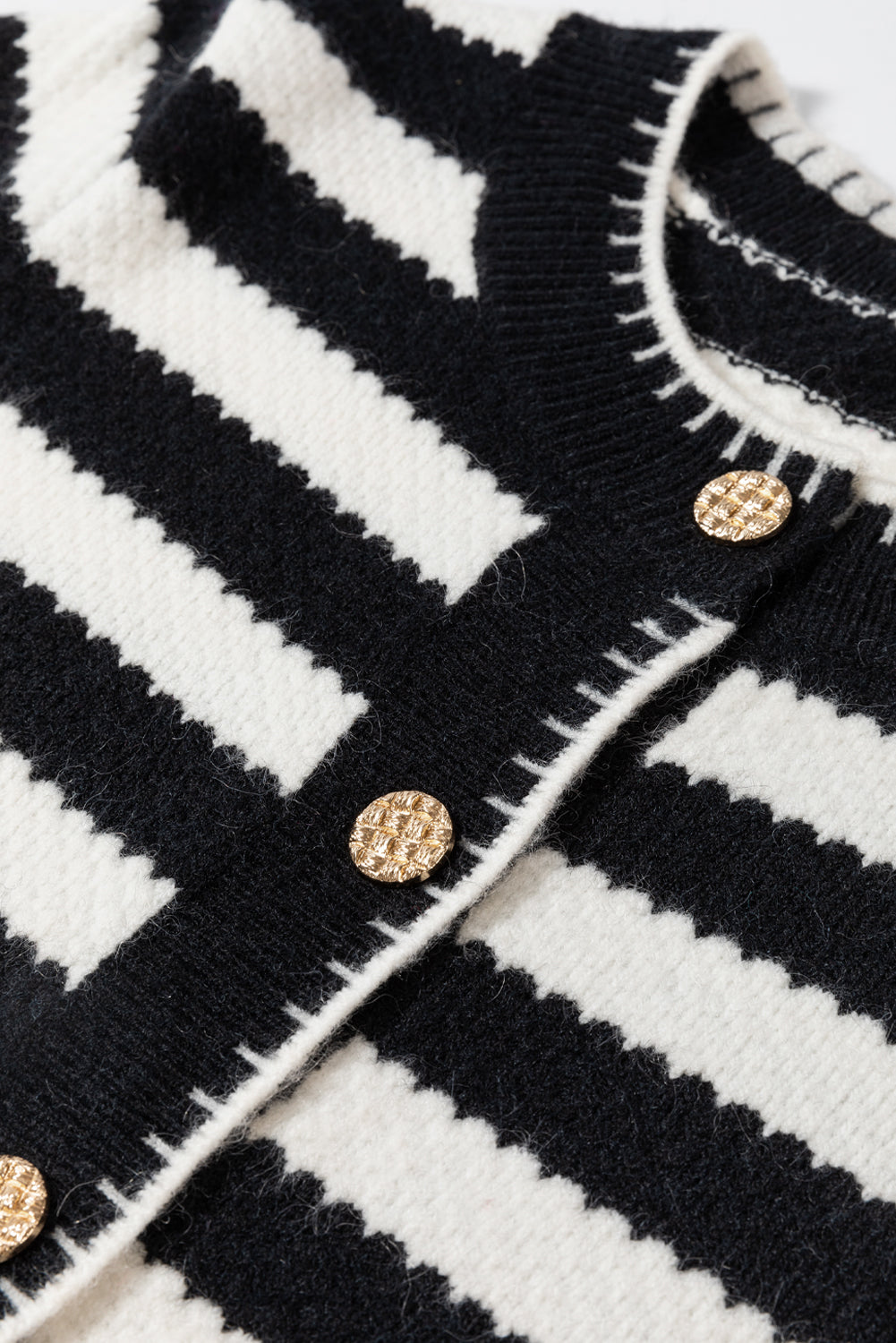Stripe Buttoned Cardigan Sweater