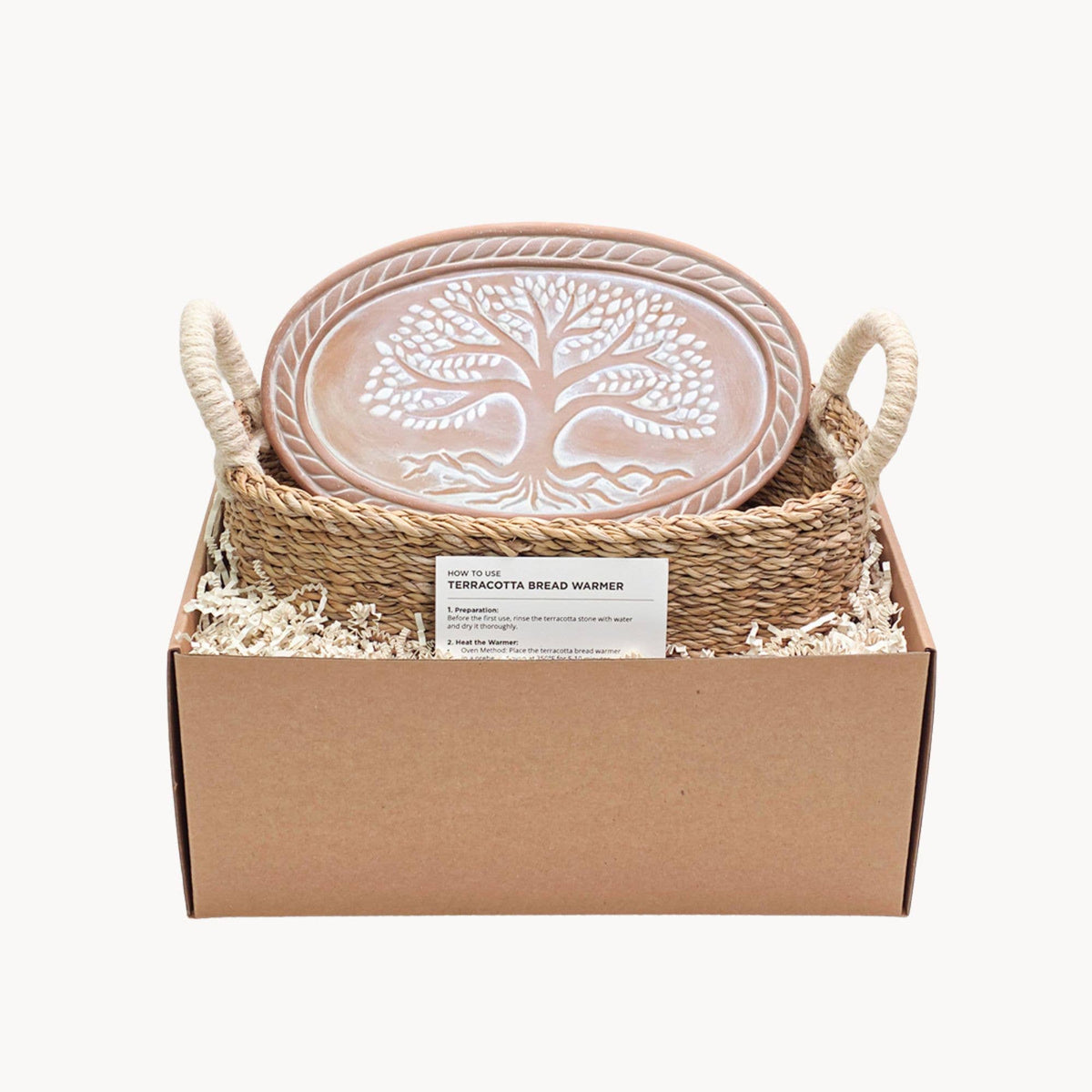 Tree Handmade Bread Warmer & Wicker Basket