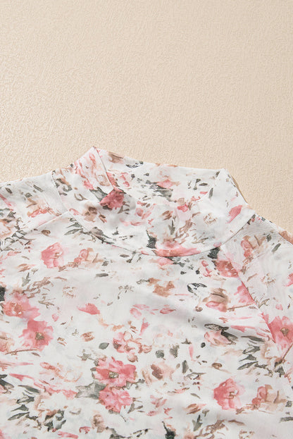 Floral Mesh Long Sleeve Top