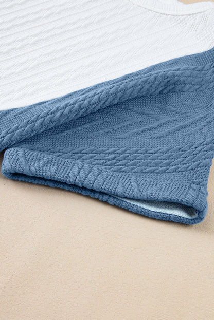 Colorblock Textured Cuff Sleeve T-Shirt