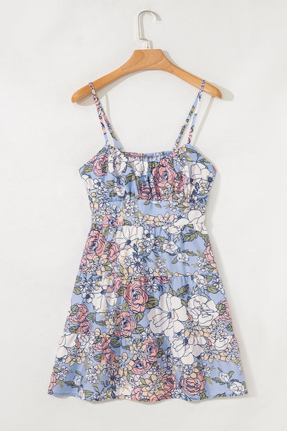 Floral Tie Back Tiered Dress
