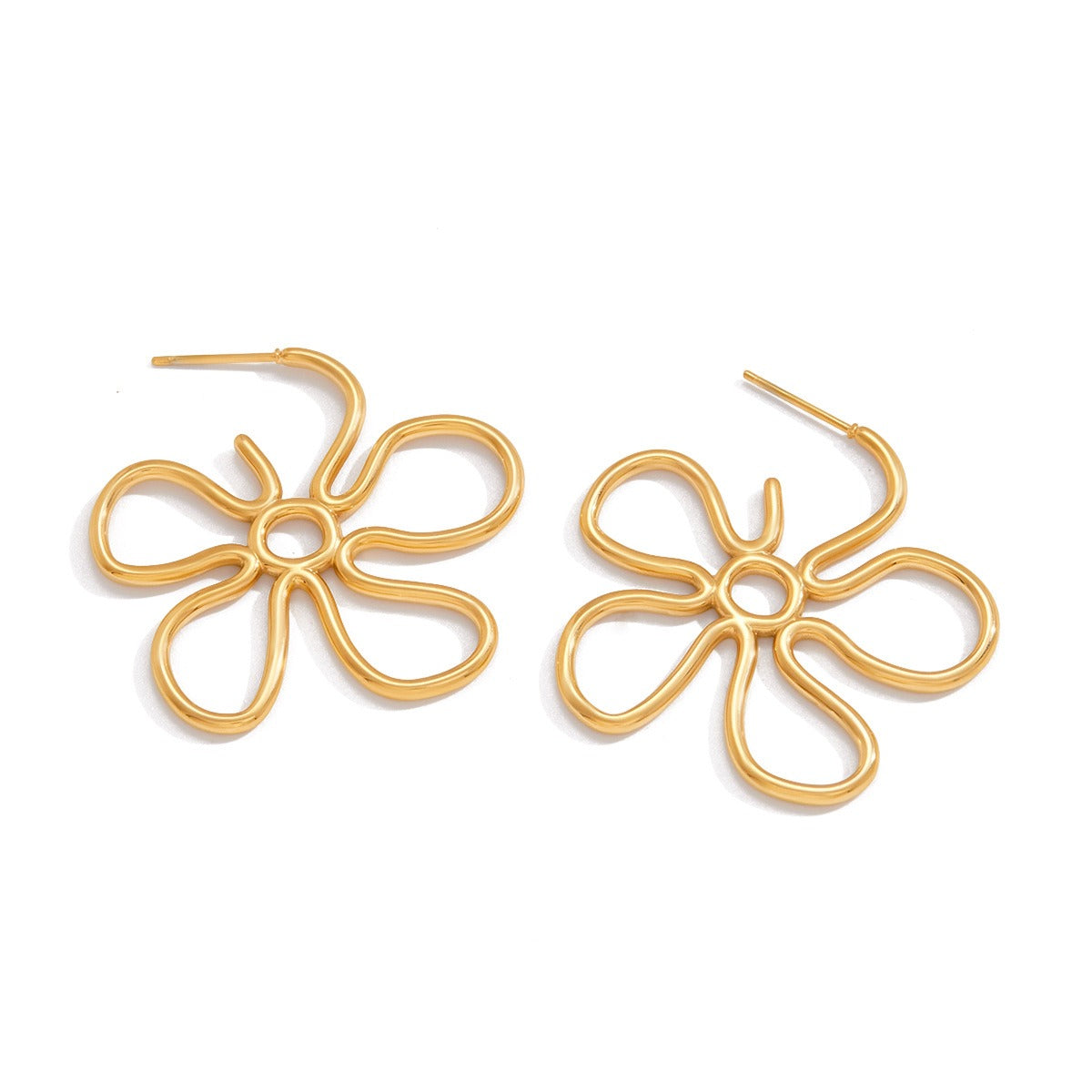 18K Gold-Tone Flower Earrings