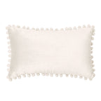 Velvet Pom-Pom Lumbar Throw Pillow with Insert, 12''x20''