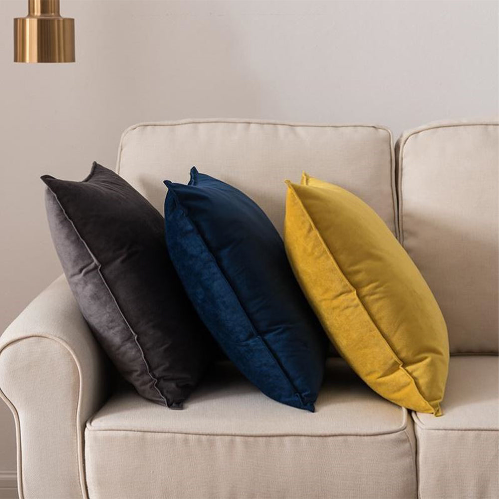 Dark-Grey Velvet Throw Pillow with 450g Insert 20X20 by Fancy & Stacy