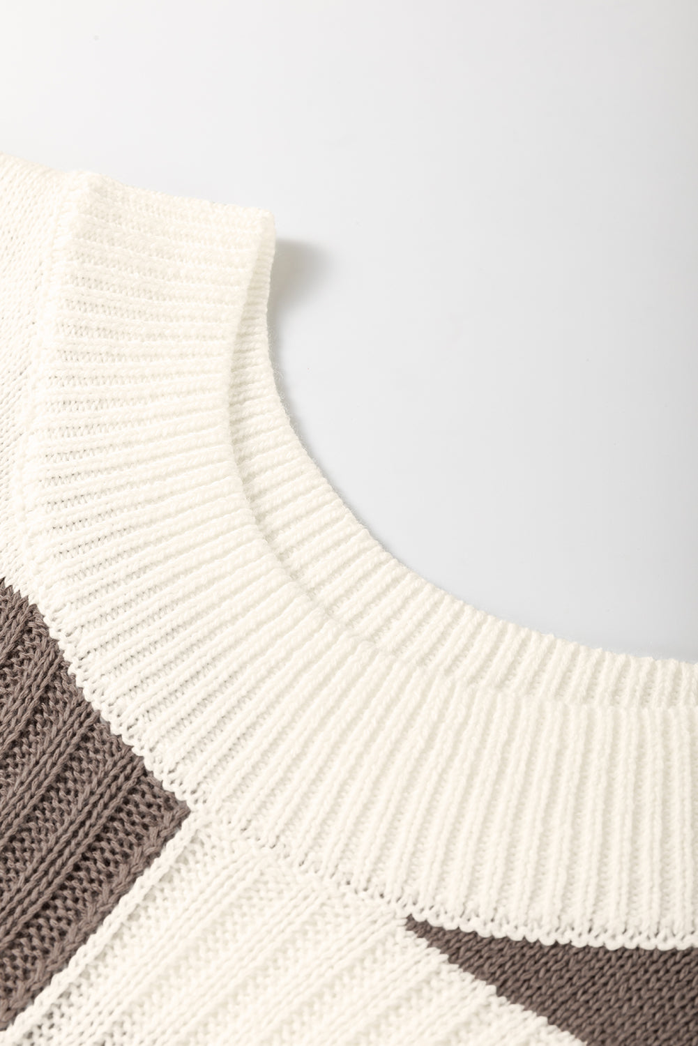 Colorblock Checker Short Sleeve Sweater