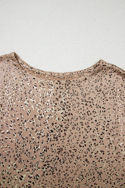 Leopard Shimmer Dolman Sleeve T-Shirt