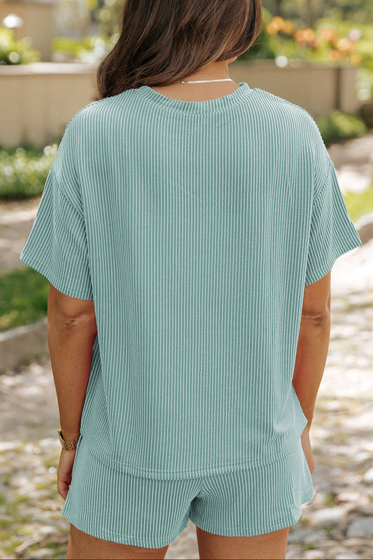 Corded Knit Tee and Shorts Set