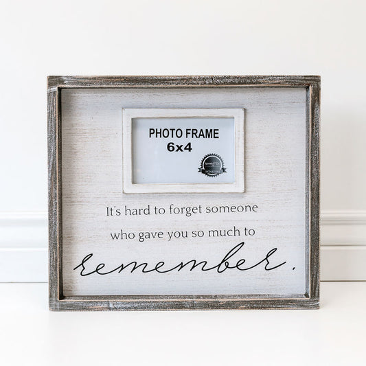 14" X 12" X 1.5" Wood Frame (It's Hard To Forget Someone...) White/Black (4X6)