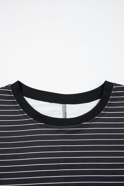 Stripe Ruffle Sleeve T-Shirt Dress